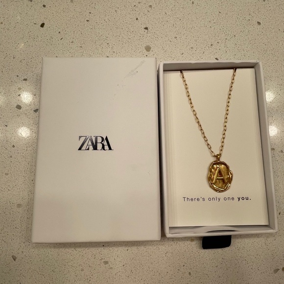 Zara Jewelry - zara alphabet letter A gold coin necklace